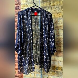 Efurt Floral Sheer Kimono Cardigan